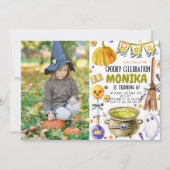 Halloween Witch Cauldron Birthday Uitnodiging (Voorkant)