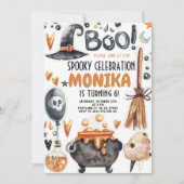 Halloween Witch Cauldron Birthday Uitnodiging (Voorkant)