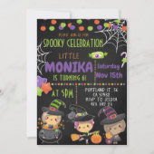 Halloween Witch Cauldron Birthday Uitnodiging (Voorkant)