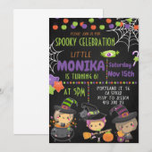 Halloween Witch Cauldron Birthday Uitnodiging (Voorkant / Achterkant)