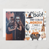 Halloween Witch Cauldron Foto Verjaardag Kaart (Voorkant / Achterkant)