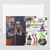 Halloween Witch Cauldron Girl Kids Verjaardag Kaart (Voorkant / Achterkant)