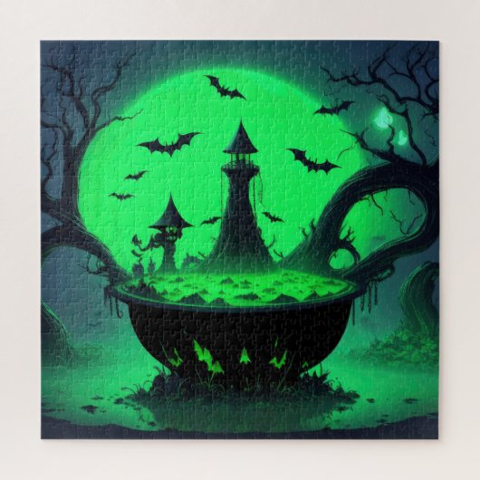 Halloween Witch Cauldron Legpuzzel (Verticaal)