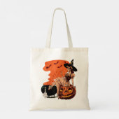 Halloween Witch Cauldron Pin Up Retro Pump Tote Bag (Achterkant)