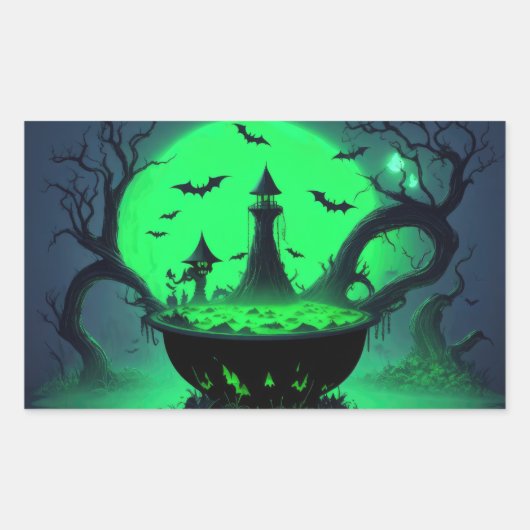 Halloween Witch Cauldron Sticker (Voorkant)