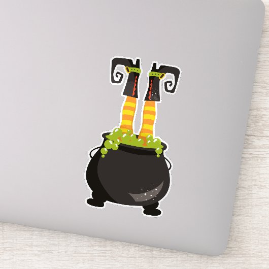 Halloween, Witch Cauldron, Witch Legs, Potion Sticker (Detail)