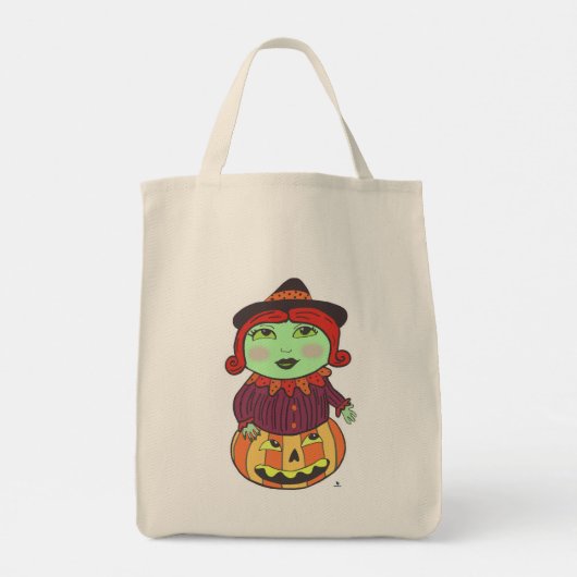 Halloween  Witch Classic Retro Art Tote Bag (Achterkant)
