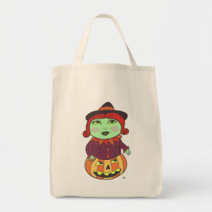 Halloween Witch Classic Retro Art Tote Bag