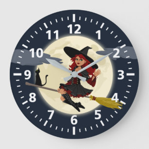 Halloween Witch Clock Grote Klok