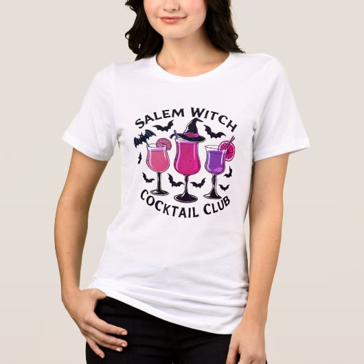 Halloween Witch Cocktail Club Drinken Tri-Blend Shirt (Voorkant)