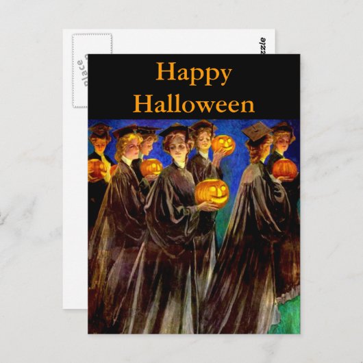 Halloween Witch College Graduates Briefkaart (Voorkant / Achterkant)