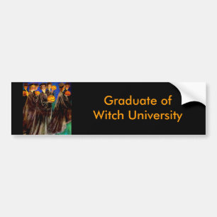Halloween Witch College Graduates Bumpersticker