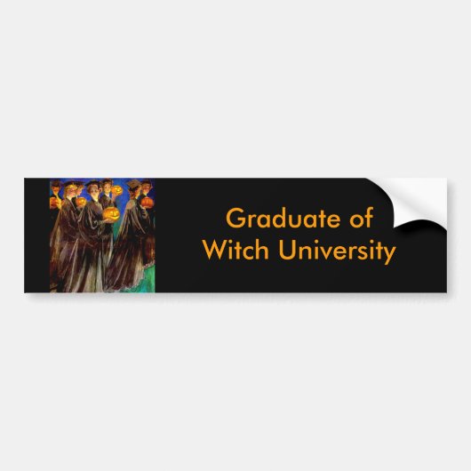 Halloween Witch College Graduates Bumpersticker (Voorkant)