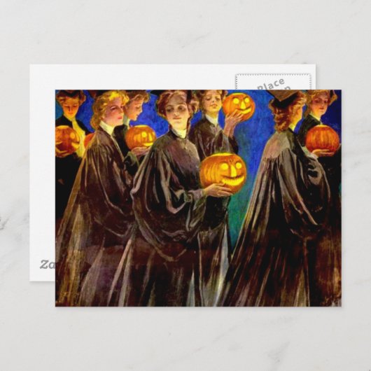 Halloween Witch College Graduates Feestdagenkaart (Voorkant / Achterkant)