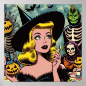 Halloween Witch Comics Poster (Voorkant)