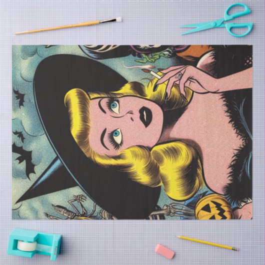  Halloween Witch Comics Tissuepapier (Craft)