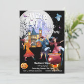 Halloween Witch Costume Party Kaart (Staand voorkant)