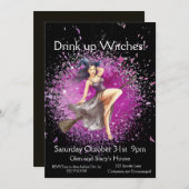 Halloween Witch Costume Party Kaart (Voorkant / Achterkant)