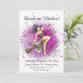 Halloween Witch Costume Party Kaart (Staand voorkant)