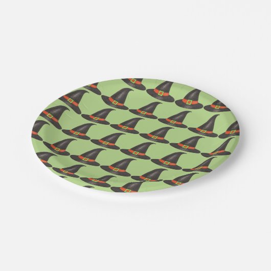 Halloween Witch Costume Witches Petten Green Black Papieren Bordje (Gekanteld)