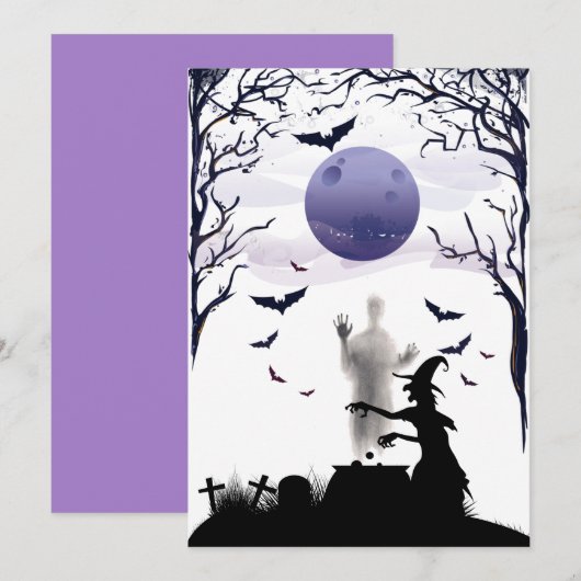 Halloween Witch Crafting Potion Kaart (Voorkant / Achterkant)