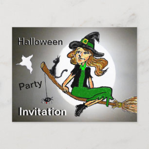 Halloween Witch Cust. Uitnodiging voor tekstfeest