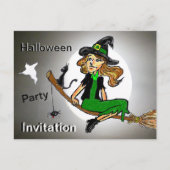 Halloween Witch Cust. Uitnodiging voor tekstfeest (Voorkant)
