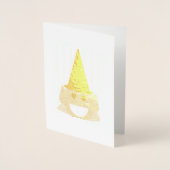 Halloween Witch Cute Fun glimlachend Happy Gold Folie Kaarten (Voorkant)