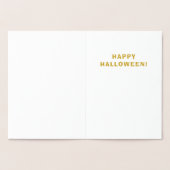 Halloween Witch Cute Fun glimlachend Happy Gold Folie Kaarten (Binnen)