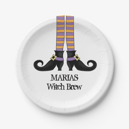 Halloween Witch Cute Simple Whimsical Shoes Papieren Bordje (Voorkant)