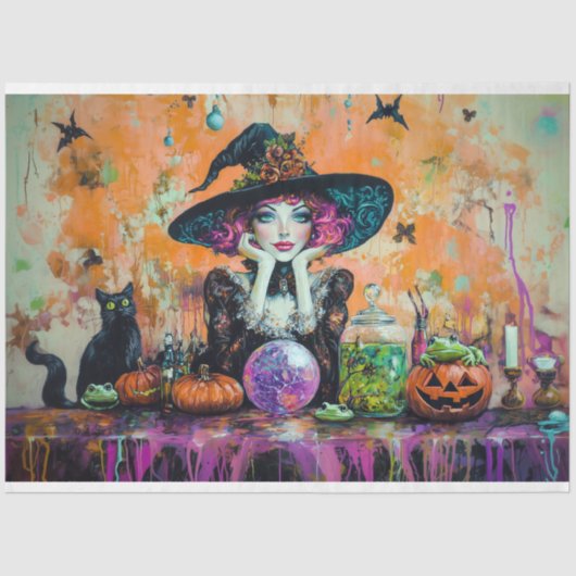 Halloween Witch Decoupage Tissuepapier (Voorkant)