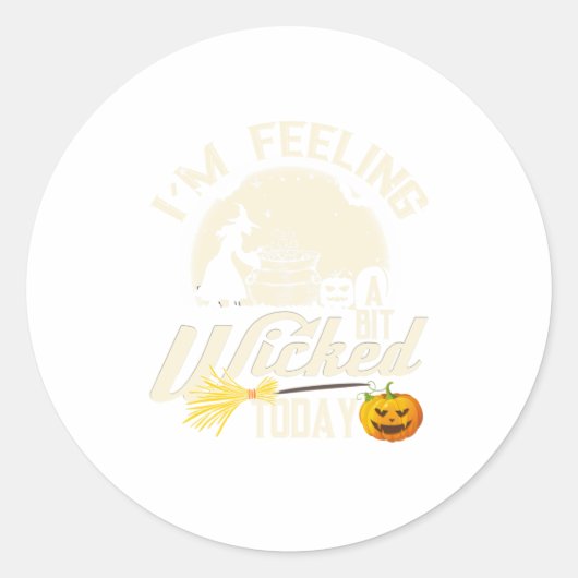 Halloween Witch die zich schaamt Ronde Sticker (Voorkant)
