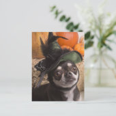 Halloween Witch Dog Briefkaart (Staand voorkant)