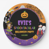 Halloween Witch Dracula Jack O Lantern Pumpkins Papieren Bordje (Voorkant)