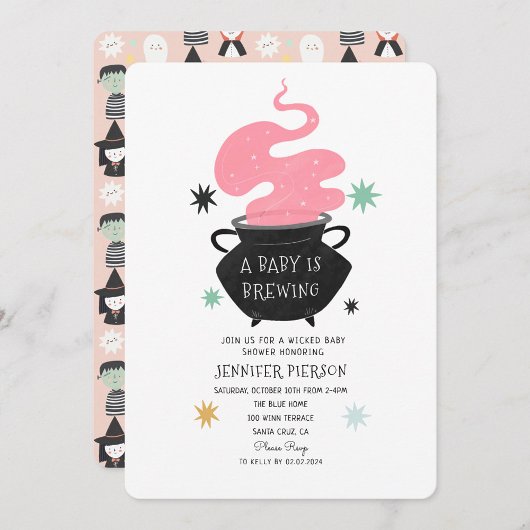 Halloween Witch Een Baby is het brouwen van Baby s Kaart