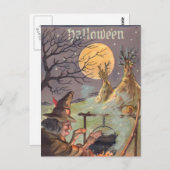 Halloween Witch - Een eng nachtje uit -  kunst Briefkaart (Voorkant / Achterkant)