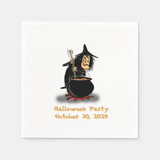 Halloween Witch en Caldron Servet (Voorkant)