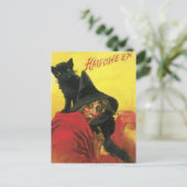  Halloween Witch en Cat Briefkaart (Staand voorkant)