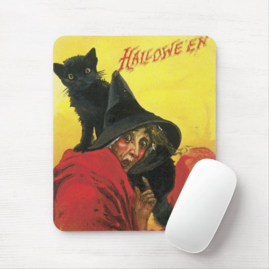 Halloween Witch en Cat Muismat (Met muis)