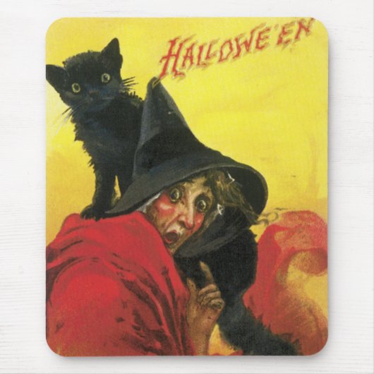  Halloween Witch en Cat Muismat (Voorkant)