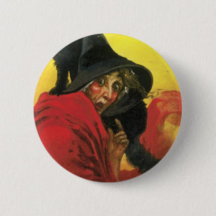 Halloween Witch en Cat Ronde Button 5,7 Cm