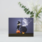 Halloween Witch en Cauldron Briefkaart (Staand voorkant)