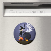 Halloween Witch en Cauldron Magneet (Insitu (Vaatwasser))