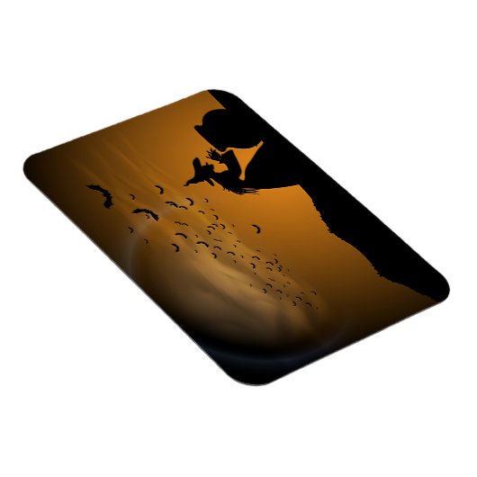 Halloween Witch en Cauldron met katten Magneet (Rechterzijde)