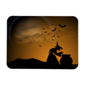 Halloween Witch en Cauldron met katten Magneet (Horizontaal)