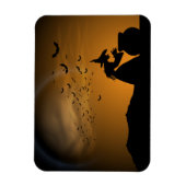 Halloween Witch en Cauldron met katten Magneet (Verticaal)