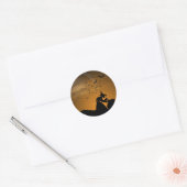 Halloween Witch en Cauldron met katten Ronde Sticker (Envelop)