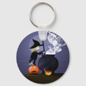 Halloween Witch en Cauldron Sleutelhanger (Voorkant)
