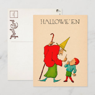  Halloween Witch en Child Briefkaart