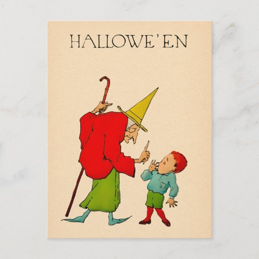 Halloween Witch en Child Briefkaart (Voorkant)